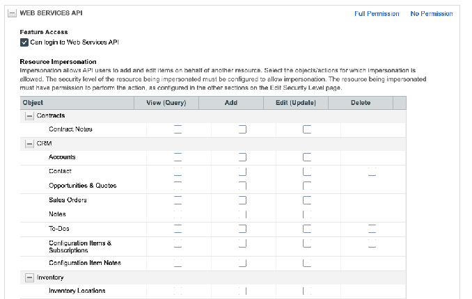Web Services API permissions with Can login to Web Services API checked